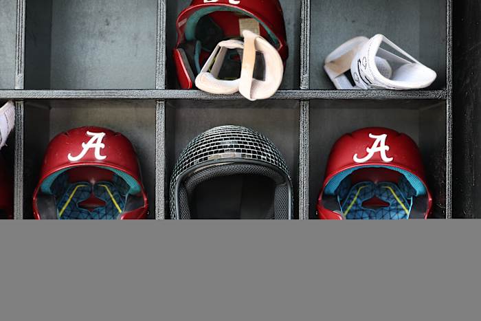 Alabama baseball disco helmet